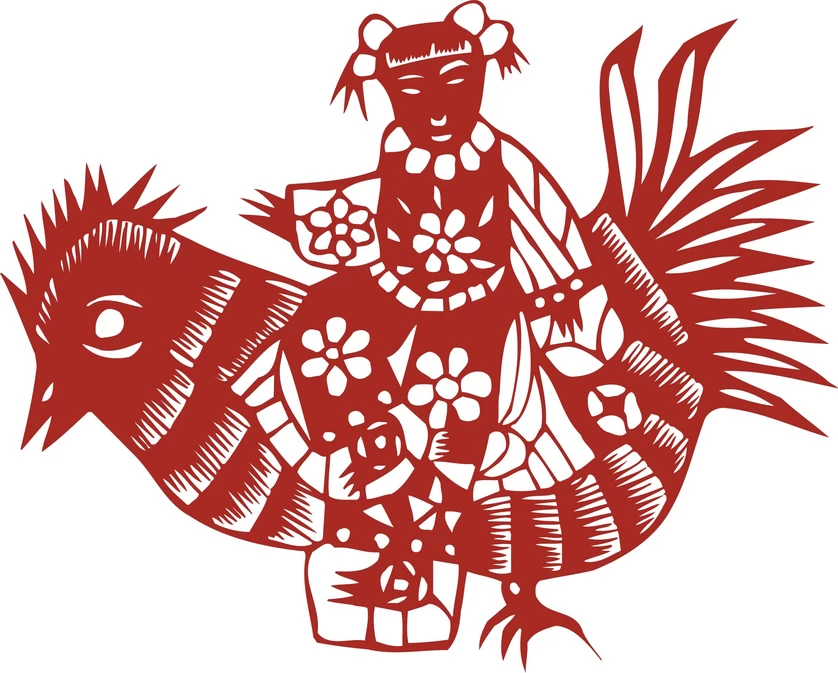 中国风中式传统喜庆民俗人物动物窗花剪纸插画边框AI矢量PNG素材【129】
